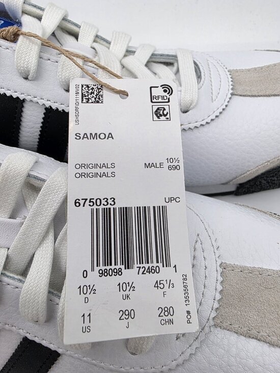 Adidas Samoa Mens Size 11 Athletic Sneaker White Black Fashion Shoes 675033 main image 9